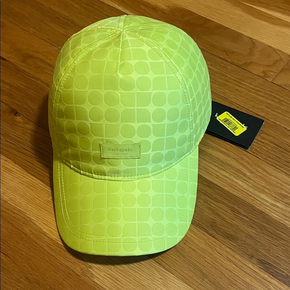 kate spade Neon Lime Patterned Baseball Cap New With Tags